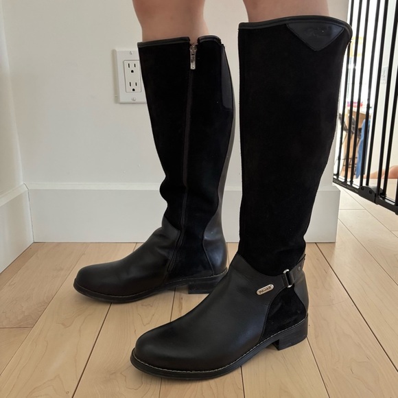 Pajar Carry Heritage Leather Suede Knee High Boots Black Horseback Riding Sz 9 - Picture 10 of 10